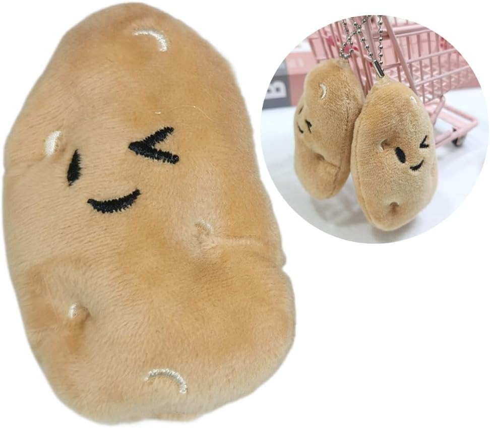 Soft Fabric Potato Doll Key Chain Brooch Pendant Plush Keychain Creative Bag Charm Decorations for Women and - Image 4