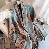 SARGE 2022 Echarpe en Cachemire de Luxe Châles d’Hiver pour femmesChâles Enveloppes de Couverture Chaude Foulard Femme Foulard Bandana Marque Foulard Foul Foulard Foulard Épais Imprimé