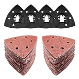 104Pcs Oscillating Tool Detail Sanding Pads Kit, 100Pcs Triangular Sanding Padpapers, 4Pcs Triangle