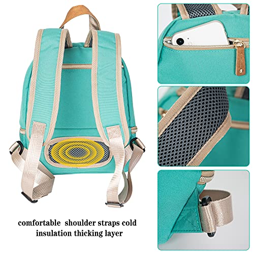 Breast Pump Bag Backpack - Cooler and Moistureproof Bag Double Layer for Mother Baby Bottle Breast Milk Pump Outdoor Working Backpack (Green)