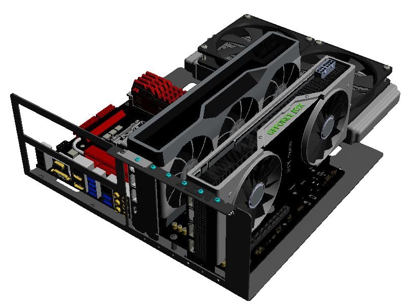 Boîtier PC ouvert Air Case P-CASE 5 ATX RAW avec châssis modulable mATX ITX - 2