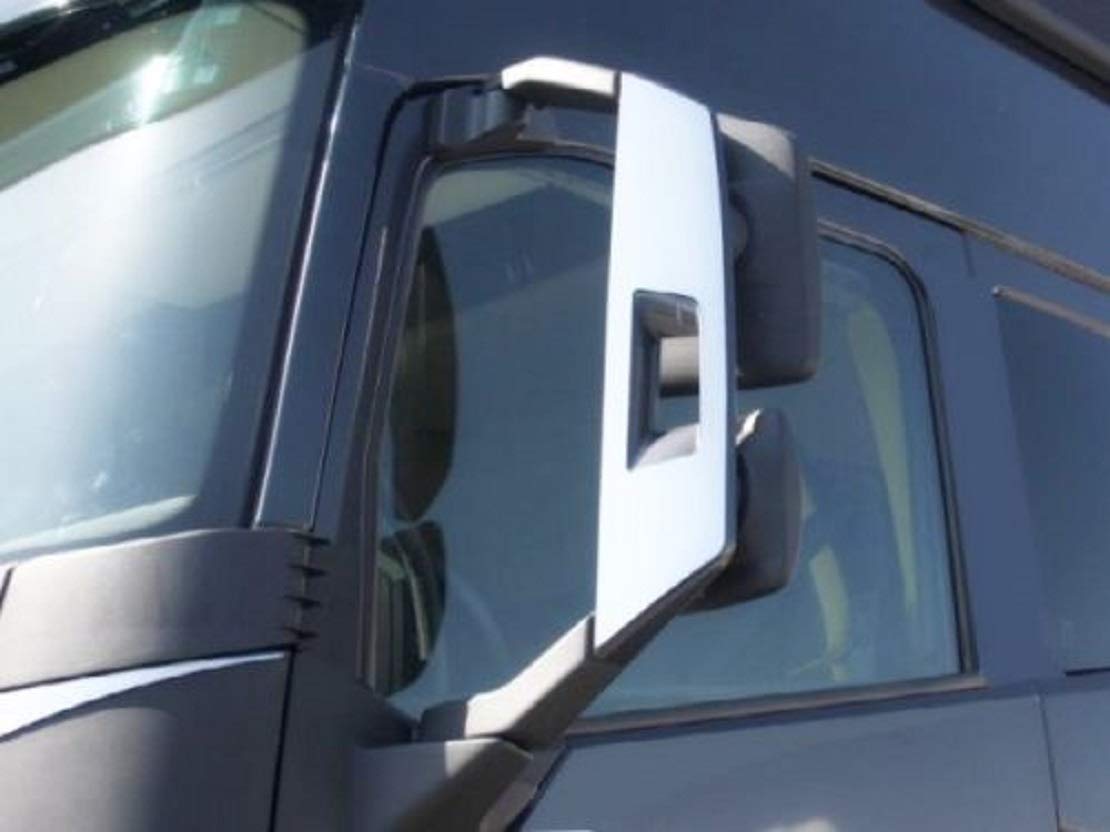 2 x coperture laterali cromate per specchietti retrovisori in acciaio inox per Volvofh4 Globetrotter 2013 + Trucks