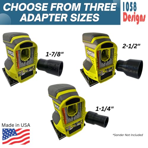 Sander Vacuum Adapter for Ryobi ONE+ 18-Volt Cordless Sanders PCL406 5\" Orbital Random and PCL401 Quarter Sheet Sanders - Shop Vac Attachment for Dust Collection (1-1/4\") by 1058 Designs - Thumbnail 3