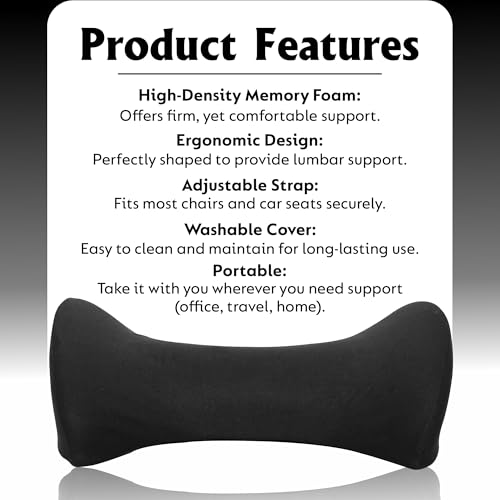 Image of Memory Foam Back Support LUMBER Pillow for Bed, Orthopedic Pillow for Back Pain, Pregnancy Pillow for Back Pain, Bed Pillow for Back Support, Lumbar Support Pillow for Sleeping