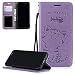 Produktbild ZCXG Galaxy A6 2018 Hülle,Weich Slim Madam Frauen Brieftasche Hülle Leder Magnet Ständer Katze Niedlich Kartenhalter Geldbeutel Kreditkartenhüllen Handyhülle Samsung Galaxy A6 2018 Violett