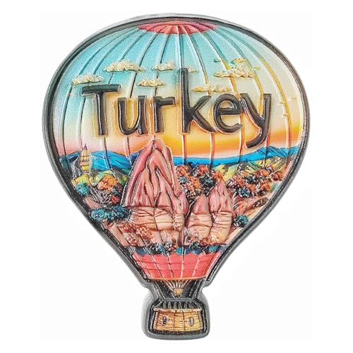 Turkey 3D Hot Air Balloon Fridge Magnet Souvenir Gift,Resin Handmade Turkey Refrigerator Magnet Home & Kitchen Decoration Collection