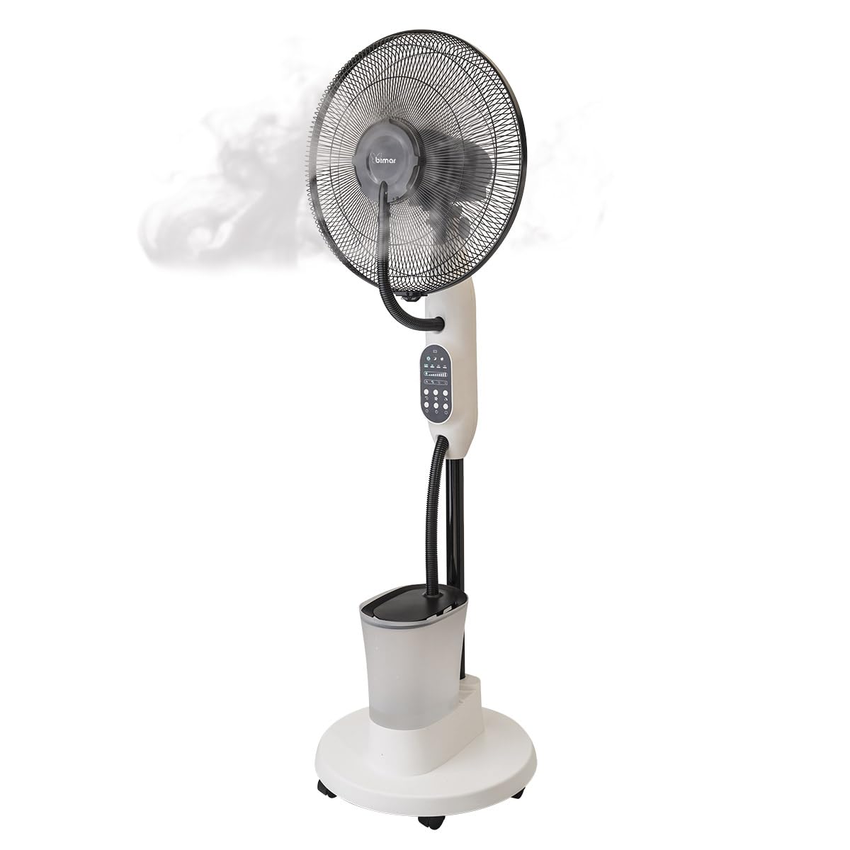 bimar VPN42 Ventilatore a Piantana con Nebulizzatore e Ventilazione Intensità Aria Regolabili. Ventilatore Elettronico 3 Velocità con Timer e Telecomando. Elica Ø 40 cm con 3 Pale