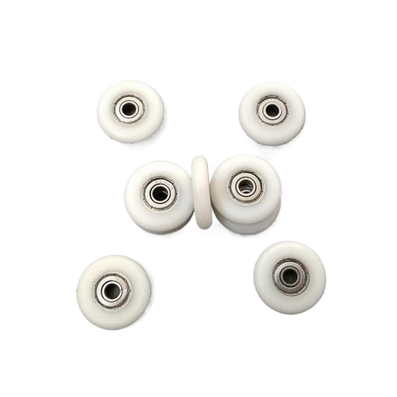 HCVYQMMJ 10pcs 5 * 28 6mm Nylon Plastic Carbon Steel Bearing Roller Embedded Groove for Moving Door Accessories