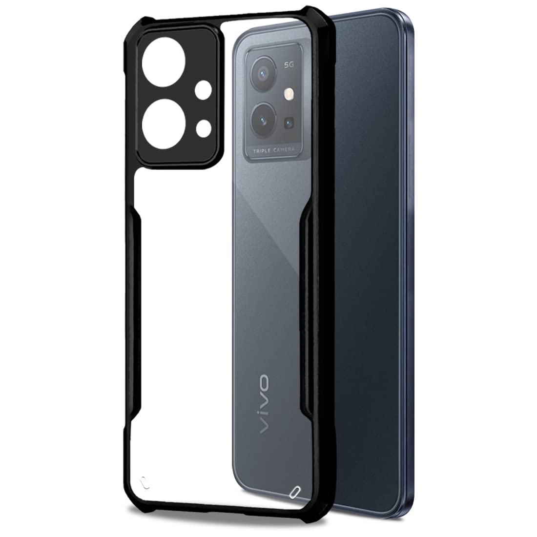 Fashionury Back Cover Case for Vivo T1 5G/Y75 5G/iQOO Z6 5G/Y75 5G/iQOO Z6 5G|360 Degree Protection|Shock Proof Design|Transparent Cover for iQOO Z6 5G/T1 5G/Y75 5G/Y75 5G (TPU+Plastic,Black Bumper) (B09WV51LD6) Amazon Price History, Amazon Price Tracker