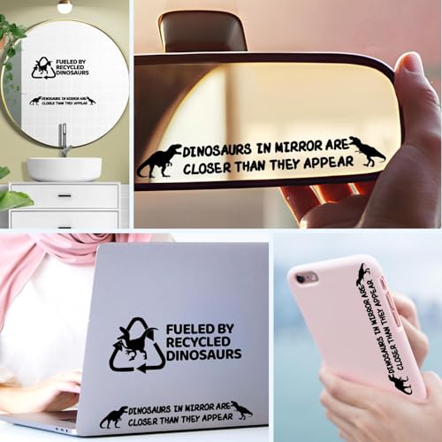 Image of Dinosaurs Car Vinyl Sticker T-Rex Car Bumper Stickers Cute Dino Car Decals Funny Car Bumper Decal for Laptop Car Window Glass Black Dinosaur Quote Letters Sticker for Men Women Adult Kid