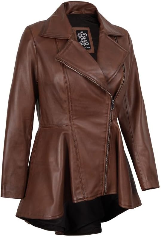 Blingsoul Leather Jackets For Women - Real Lambskin Womens Leather Peplum Jacket - Image 3
