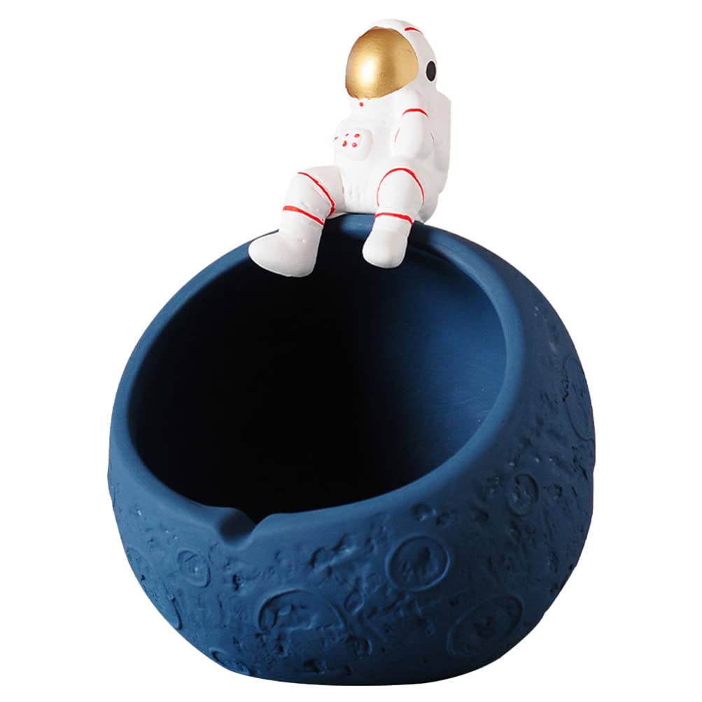 Astronaut Key Bowl Candy Bowl Key Astronaut Design Moon and Spaceman Shape Decorative Bowl for Entry Key Bowl and Home Office Decor (Blue) Key Sundries Container