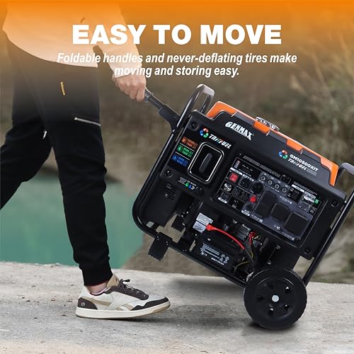 GENMAX 10500 Peak Watt Tri Fuel Open Frame Inverter Generator,with ATS,Quiet Technology,CO Sensor,digital display and 50A,Ideal for Home backup,contruction site and RV Camping (GM10500XiT) by GENMAX - Image 6