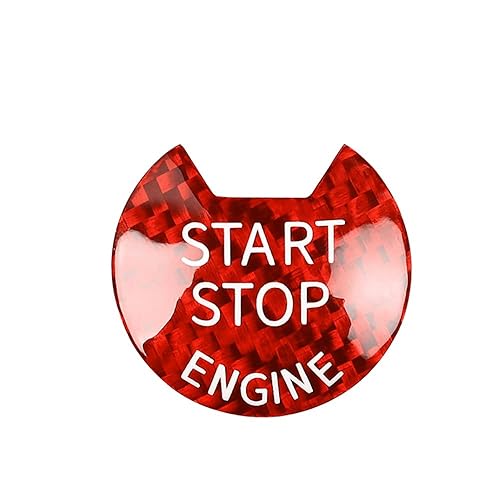 HIBEYO Cubierta de botón de arranque del motor de fibra de carbono real para Nissan LANNIA Sunny Tiida Murano CIMA March Terra Sylphy Teana cubierta