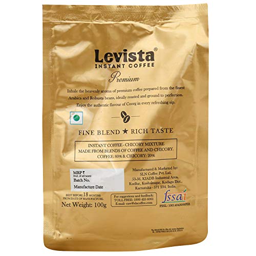Image of Levista Instant Coffee - Strong, 100 Gram Pouch, Ground