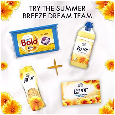 Lenor Tumble Dryer Sheets, 408 Sheets (34 x 12), Summer Breeze, Long lasting Freshness When Tumble Drying