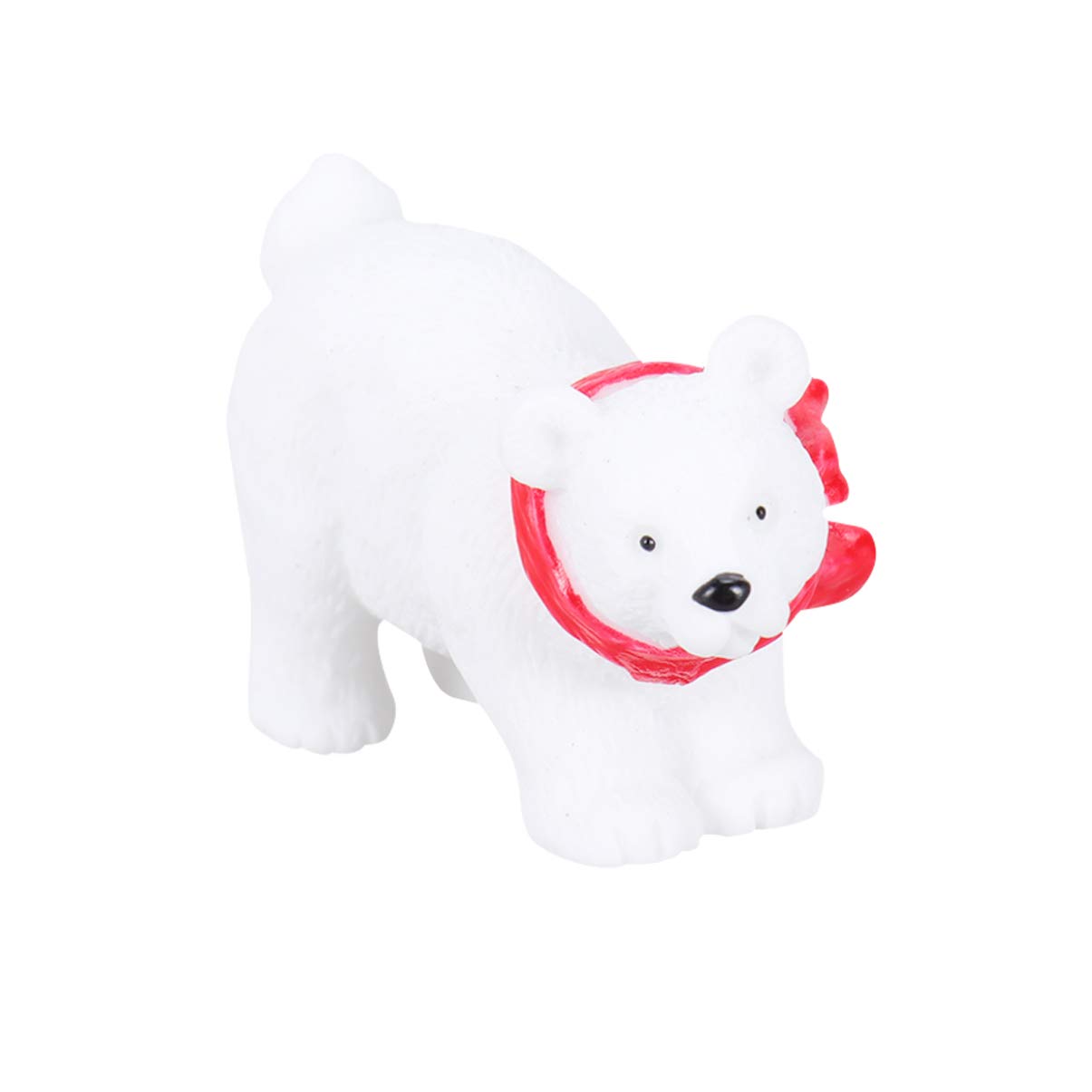 LIOOBO 6 Pezzi Ornamento in Miniatura Decorazione Vasi Per Piante Statuina Da Tavolo Natalizia Cucciolo Di Orso Con L'ornamento Del Cappuccio Mini Globo Più Pulito Bambino Bianca Animale