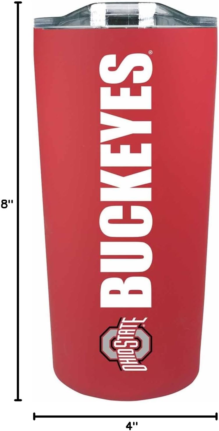 Campus Colors NCAA Stainless Steel Tumbler perfect for Gameday - 18 oz - Double Walled - Keeps Drinks Perfectly Insulated (Ohio State Buckeyes - Red) - Image 7