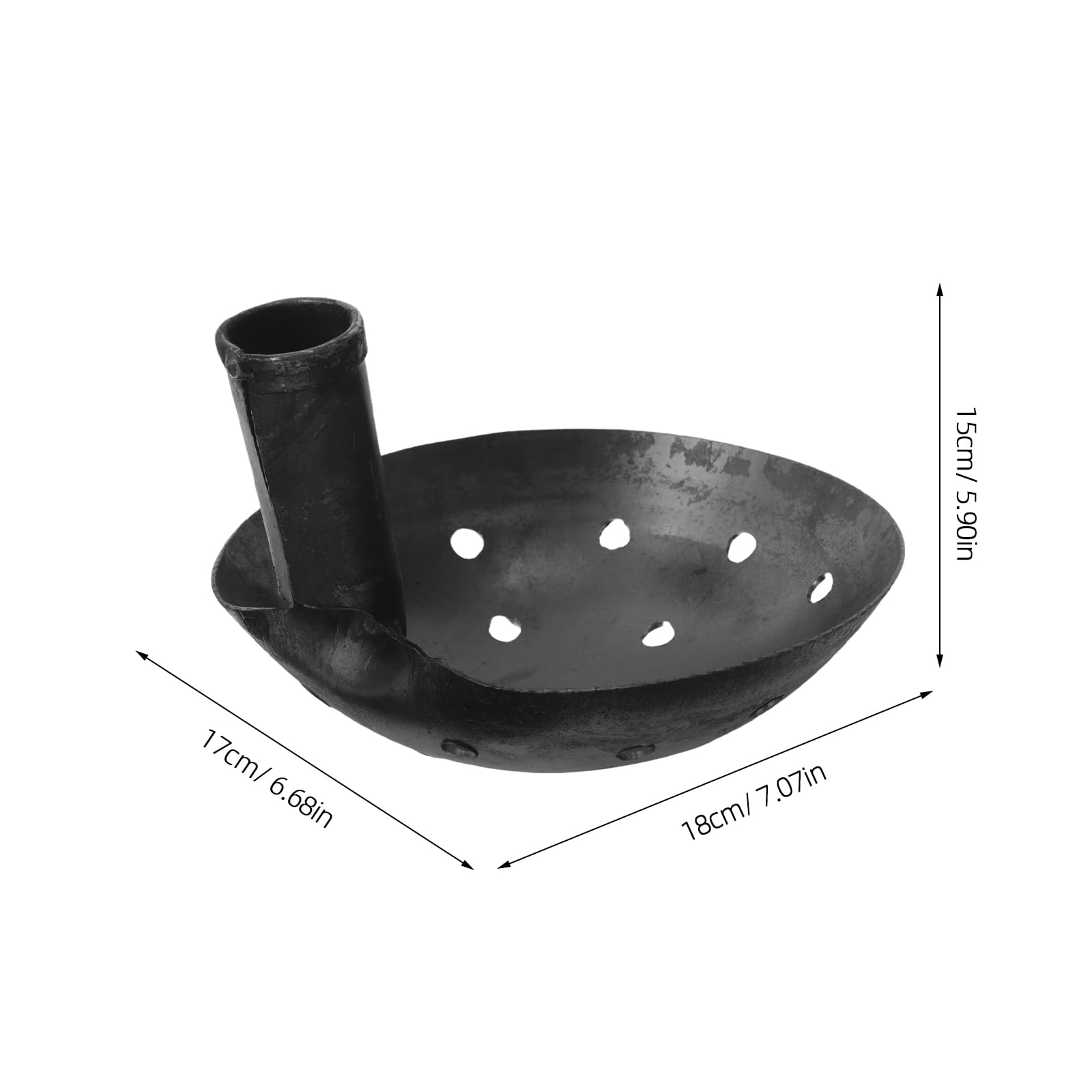 Didiseaon Pala per Letame in Metallo con Fori da 1cm, Strumento Ergonomico la Rimozione Efficiente di Fango e Detriti, per Lavori Agricoli All'aperto