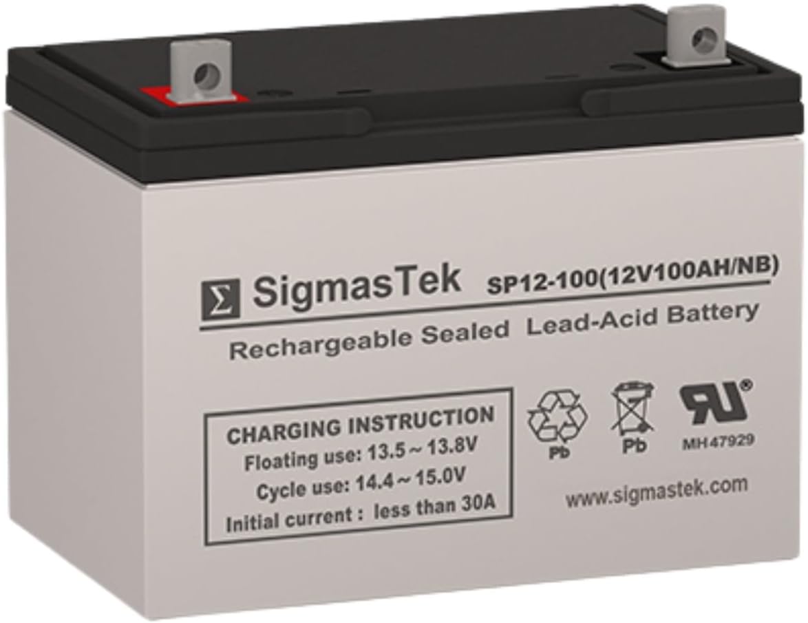 SigmasTek Universal Power UB121100 (D5751), UB121000 (45978), UB12900 (45826), BSB DC12-100, DB12-100, DB12-90 Compatible SLA AGM Battery, 12V 100Ah NB SP12-100 (NB)