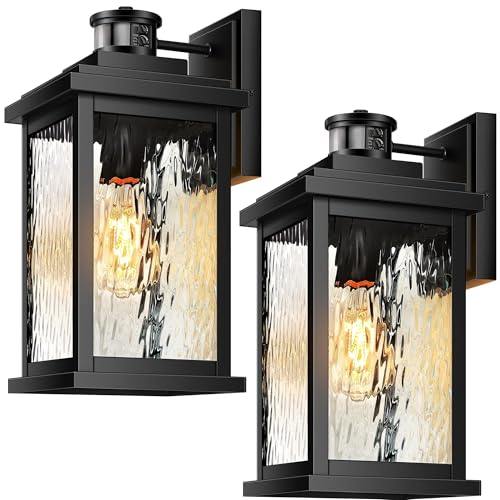 VIANIS 2 Pack Large Advanced Motion Sensor Outdoor Lights, Black