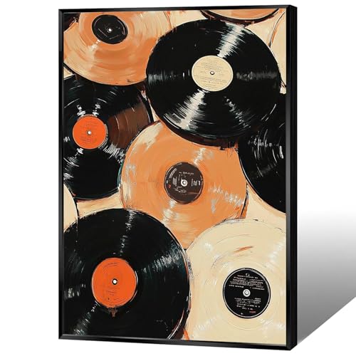 Vintage Vinyl Records Canvas Wall Art 90s Music Record Posters