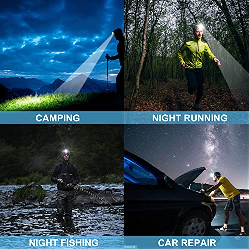Bud K LED Headlamp USB Rechargeable, Head Lamp XHP70 Super Bright 90000 High Lumen with 5 Modes, Batteries Included, Zoomable, Waterproof Headlight for Camping Hunting Running Fishing Biking - Thumbnail 7
