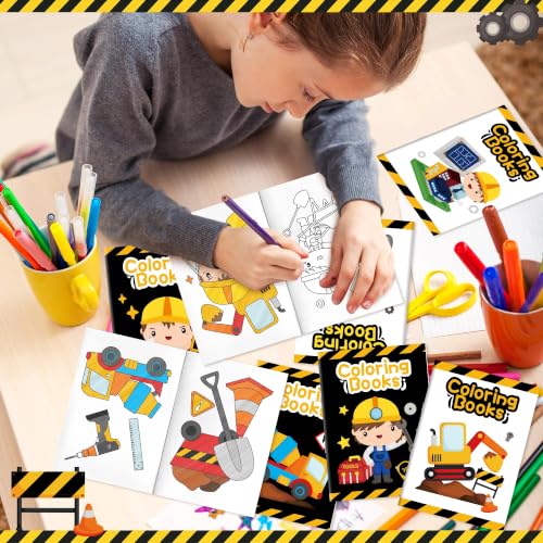 Image of Bulk Construction Coloring Books, 96Pcs Mini Drawing Booklet for Kids | Yellow Truck Excavator DIY Art Coloring Book for Toddlers Toddlers Holiday Birthday Party Goodie Bags Stuffer Classroom Craft