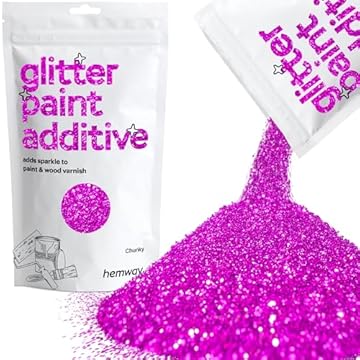 Glitter Paint for Walls Fuchsia Pink Additive Emulsion Latex Acrylic Sparkles Chunky Interior Painting 100g / 3.5oz