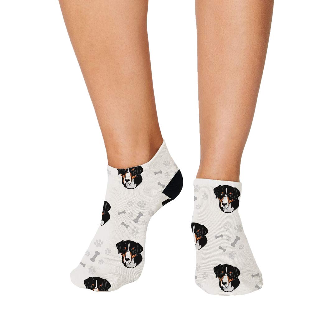 No Show Socks Greater Swiss Mountain Dog Style D Polyester Ankle Socks Women & Men Crazy Fun Socks 1 Size