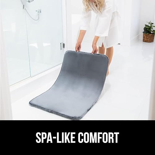 Miniatura 8 de Gorilla Grip Tapetes de baño gruesos, espuma viscoelástica, terciopelo suave, absorbente, puntos sólidos en parte baja, lavables a máquina,