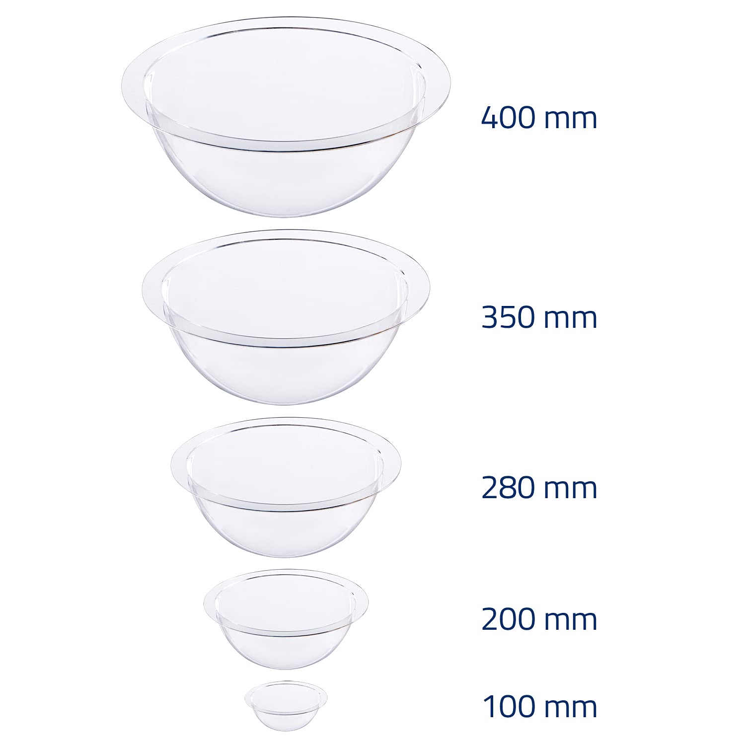 HMF Półkula akrylowa z kołnierzem, kopuła akrylowa DIY | Ø 20 cm | Przezroczysta