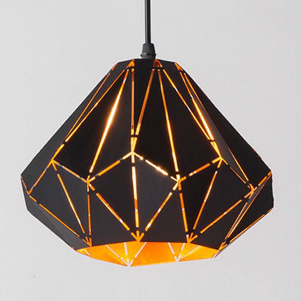 SHUANGZ Pendant Light Modern Lantern Lighting 60W, Black Built-in Gold Lampshade Retro Ceiling Light Fixture Chandeliers Modern Adjustable Hanging Lamp For Farmhouse Restaurant Loft Kitchen