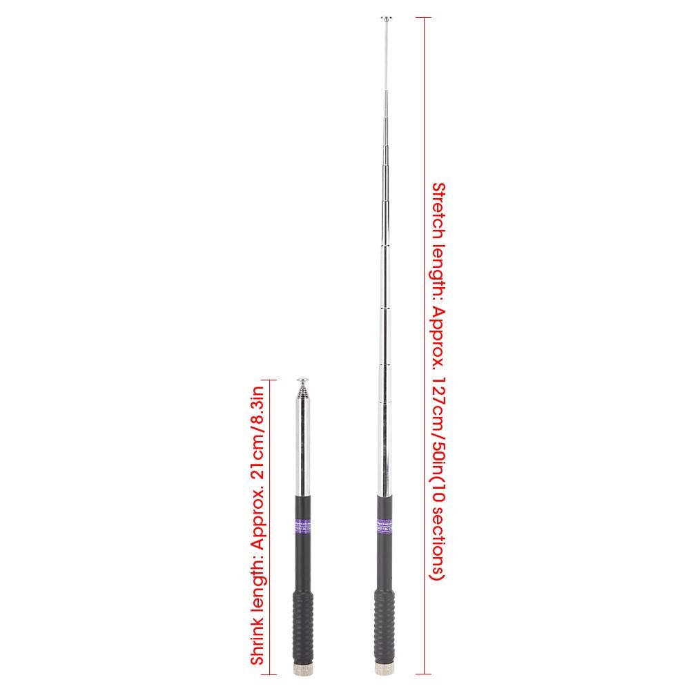 PUSOKEI Antenne VHF Longue Tige Rétractable SMA Mâle - Compatible GPS, Radio Bidirectionnelle