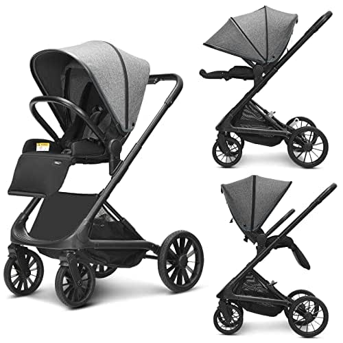 INFANS 2 in 1 Convertible Baby Stroller, One-Hand Quick-Fold Infant