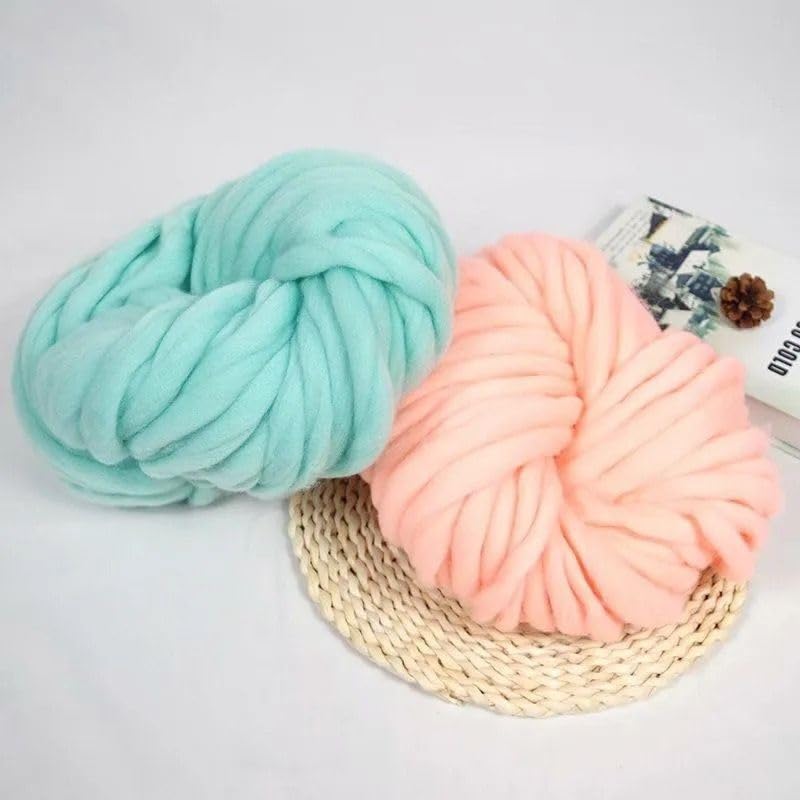 Wełna 250g Super Gruba Solidna Przędza Filcowa Roving jest Używana do Przędzenia Przędzenia Ręcznie Robionej Włóczki na Ciepłe i Grube Dzianie Zimą Wełna Szydełkowa (Kolor: 14-Zang LAN) (24)
