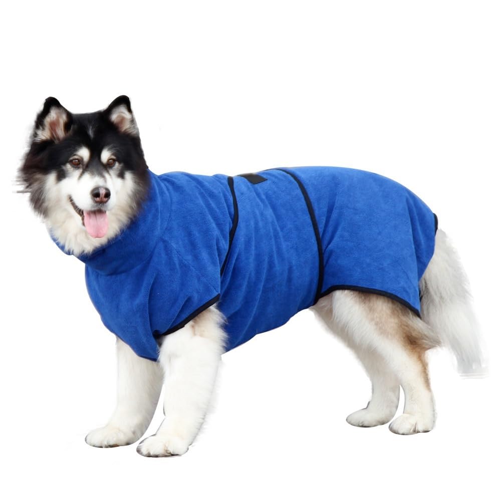 Albornoz for perros, Toalla de baño for perros, toallas de baño de microfibra superabsorbentes, Toalla de baño for mascotas de secado rápido, ajustable for perros pequeños y grandes ( Color : Purple ,