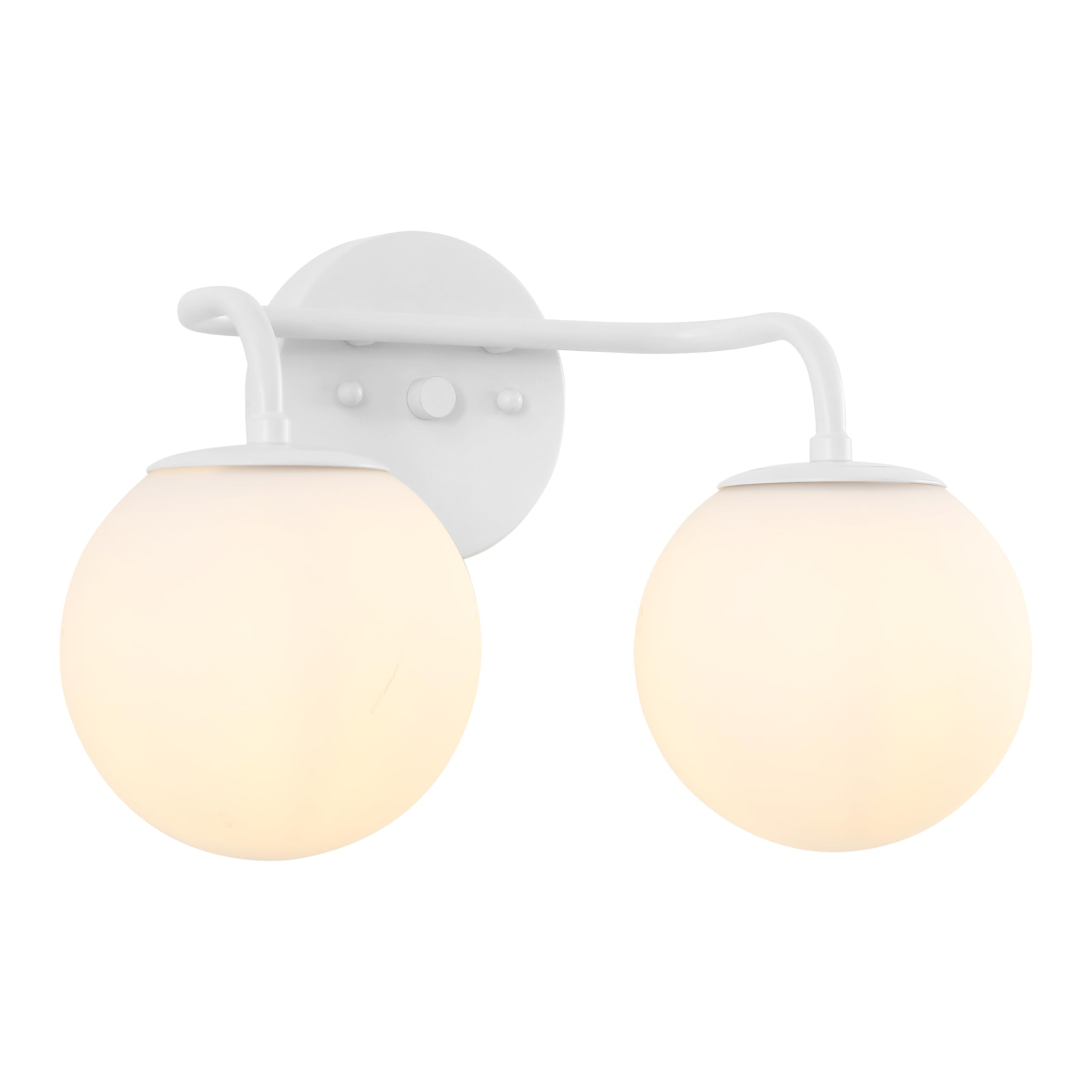JONATHAN Y Louis Parisian Globe 15" Vanity 2-Light, White