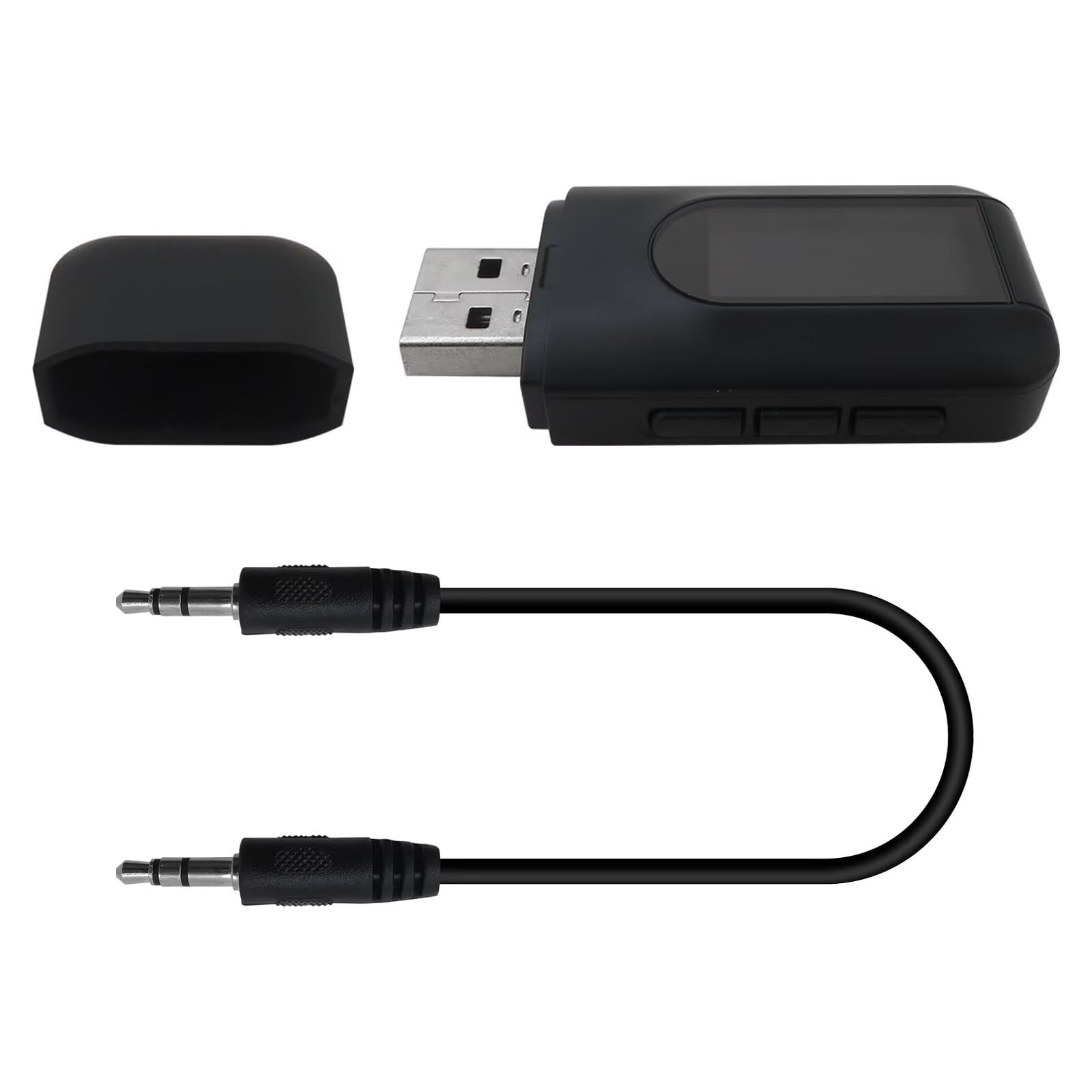 Zafina-UP Bluetooth 5.0 Transmitter Receiver - 4 IN 1 Wireless Audio Adapter with 3.5mm USB Aux - Portable Bluetooth Speaker Converter, Instant Connection for Headphones/Speakers, 10m Range
