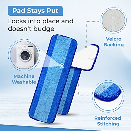 Turbo Mop Pads For Bona - Microfiber Reusable Mop Floor Pad Replacement For Bona Hardwood Floor Cleaner (3 Pack) #TOP3