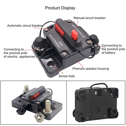 OUHL 30 Amp Circuit Breaker Manual Reset 30-250A for Car Truck Rv ATV Marine Trolling Motors Boat Vehicles,12V-48V DC (30A)