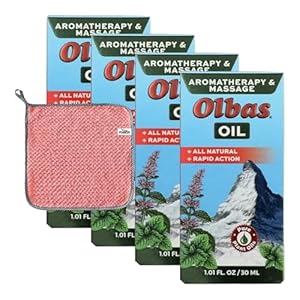 Massage Aromatherapy Oil, 1.01 Oz, Bundle with Moofin Cleaning Towel, Massage Oils Soothing Essential Oil Blend for Relaxation, Jojoba-Based Formula, Non-Greasy Body Massage Oil~ [Pack of 4]