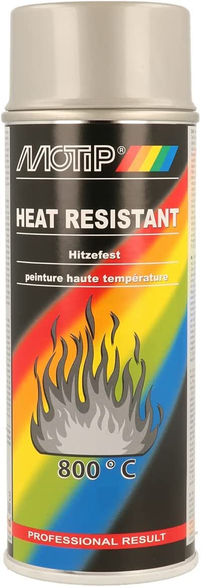 MOTIP Hitzefest Silber 400ml, 3-teiliges Set, Temperaturbeständig bis 800°C, Lack
