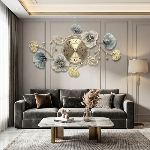 Image of Luxury Metal Wall Clock for Living Room | Designer Decorative Wall Clock with Silent Sweep Movement | Large Modern Wall Clock for Home Decor (kek-02)