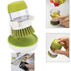 Birud Palm Scrub Dish Brush with Washing Up Liquid Soap Dispenser Storage Stand