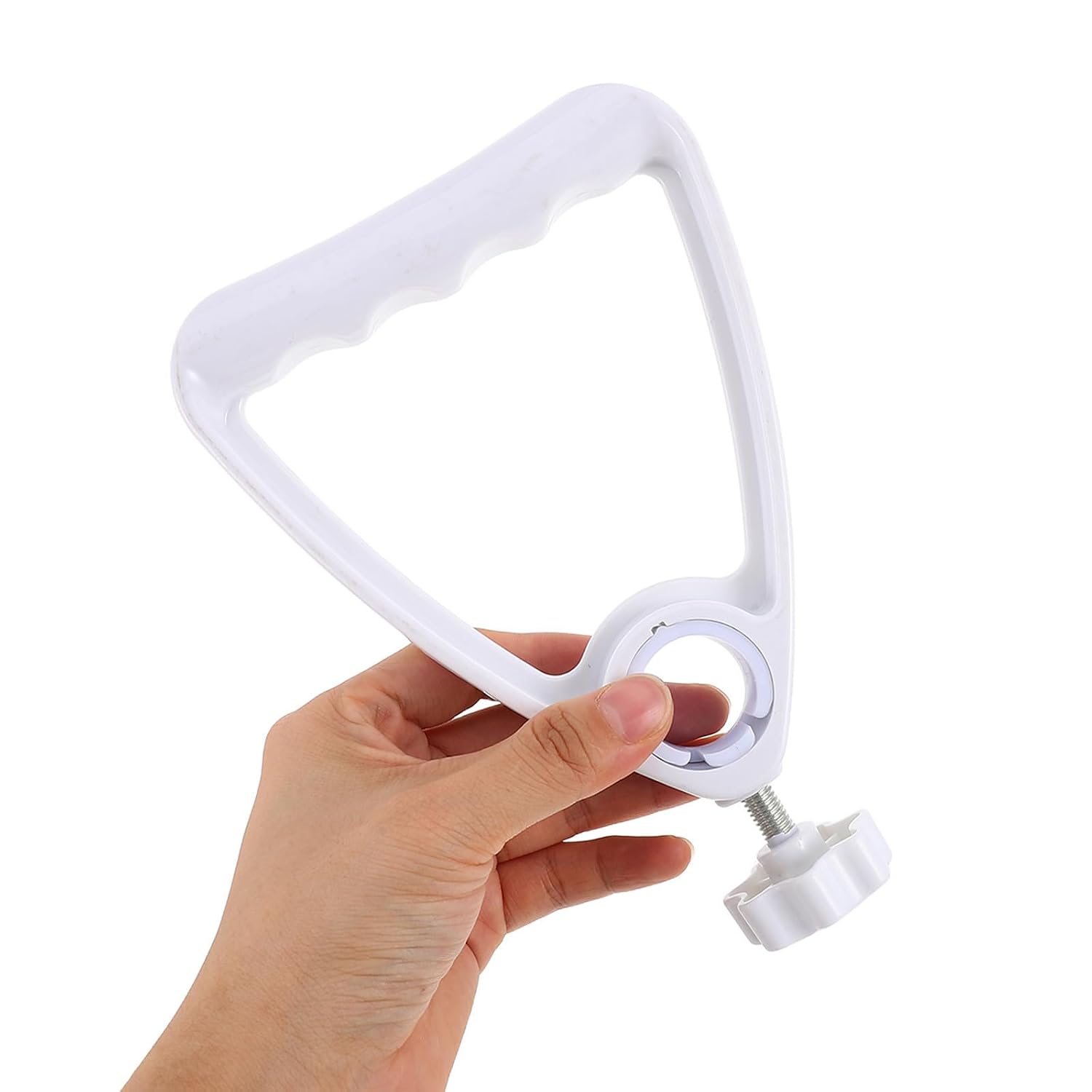 Lurrose Universal Iv Stand Handle Clip for 1" and 1.2" Od Poles, White Plastic Infusion Pole Grip Replacement for Home Care Mobility and Hospital Use