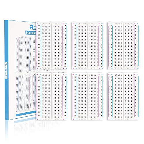 REXQualis 6PCS Small Breadborad 400 Point Solderless Breadboards for Proto Shield Distribution Connecting Blocks
