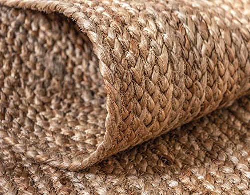 The Knitted Co. 100% Jute Area Rug 10x14 Feet Rectangle- Braided Design Hand Woven Natural Carpet - Home Decor for Living Room Hallways Bedroom (Natural, 10'x14') - Image 4
