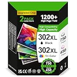 Rendement des Pages: Environ 750 pages par 302XL Noir & 450 pages par 302 XL Trois Couleurs à 5 % de couverture standard du format A4. (Imprimez plus pour moins.)