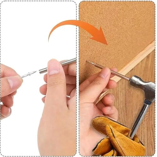 Double Headed Nails 200 piezas, clavos sin costura de doble cabeza para rodapiés con herramienta de manga para fijación miniatura 5
